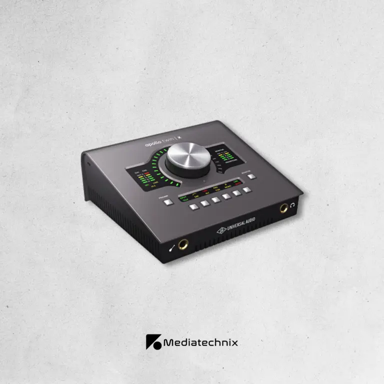 Universal Audio Apollo Twin X mieten – Hochwertiges Thunderbolt Audio-Interface für Studio- & Musikproduktionen in Frankfurt | Mediatechnix Rental Das Universal Audio Apollo Twin X ist ein professionelles Thunderbolt-Audio-Interface, ideal für Musikaufnahmen, Podcasting & Post-Production. Mit UA Unison-Vorverstärkern, 24-Bit/192 kHz Wandlern & integrierter UAD-2 DSP-Processing-Power liefert es erstklassigen, analogen Sound mit niedriger Latenz. Perfekt für Studioaufnahmen, Voice-Over & hochwertige Mix- und Mastering-Workflows. Jetzt in Frankfurt mieten! 🎚️🎶🚀