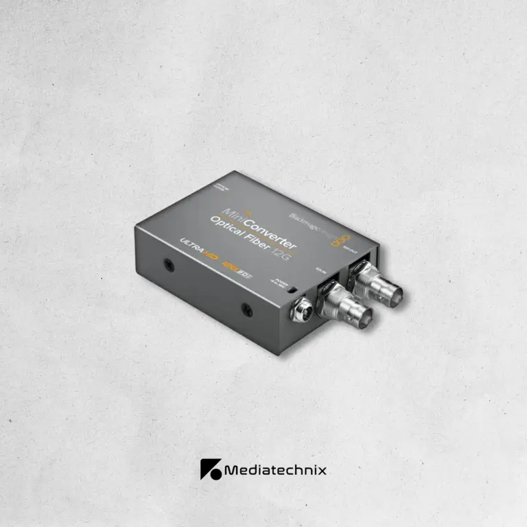 Blackmagic Design Mini Converter Optical Fiber 12G mieten – Hochwertige SDI-Glasfaser-Übertragung für Broadcast & Live-Produktionen in Frankfurt | Mediatechnix Rental Der Blackmagic Design Mini Converter Optical Fiber 12G ermöglicht zuverlässige SDI-Signalübertragung über große Distanzen per Glasfaser, ideal für Broadcast, Live-Events & Filmproduktionen. Mit bidirektionaler 12G-SDI & optischer Signalwandlung sorgt er für verlustfreie Videoübertragung in UHD & 4K. Perfekt für Außenübertragungen, Studio-Setups & professionelle Regieplätze. Jetzt in Frankfurt mieten! 🎥🔗🚀