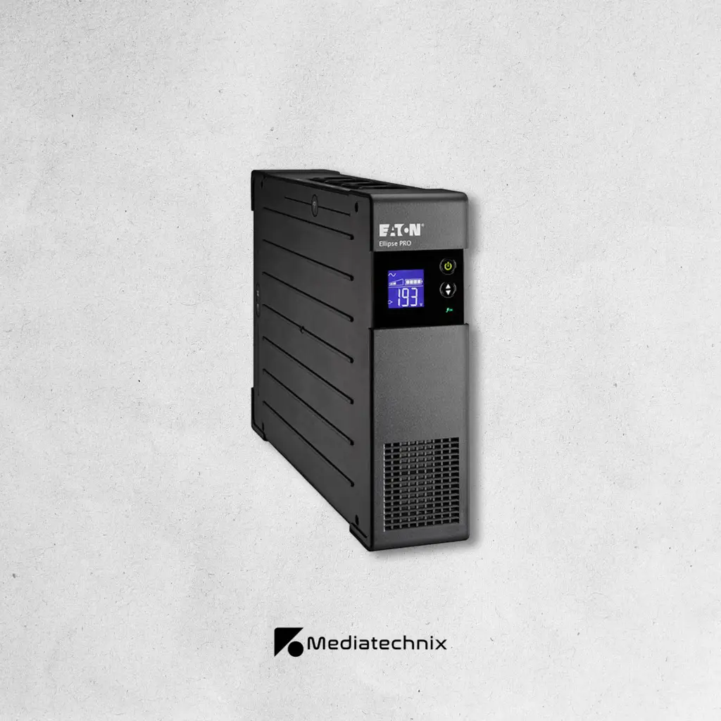 Eaton USV Ellipse PRO 1200 IEC mieten – Zuverlässige USV-Stromversorgung für Film- & Broadcast-Produktionen in Frankfurt | Mediatechnix Rental Die Eaton USV Ellipse PRO 1200 IEC ist eine leistungsstarke unterbrechungsfreie Stromversorgung (USV), ideal für Filmsets, Livestreams & Broadcast-Produktionen. Mit 1200 VA Leistung, integriertem LCD-Display & Überspannungsschutz sorgt sie für stabile Stromversorgung empfindlicher Technik & schützt vor Ausfällen. Perfekt für Regieplätze, Servertechnik & mobiles Filmequipment. Jetzt in Frankfurt mieten! ⚡🎬🚀