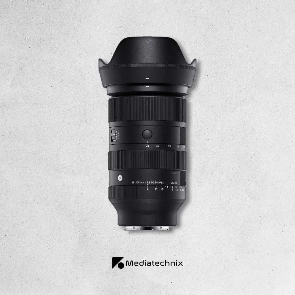 Sigma 28-105mm f/2.8 DG DN Art mieten – Vielseitiges Standard-Zoomobjektiv für Sony E-Mount in Frankfurt | Mediatechnix Rental Das Sigma 28-105mm f/2.8 DG DN Art ist ein hochwertiges Standard-Zoomobjektiv, ideal für Event-, Reportage- und Videoproduktionen. Mit durchgängiger Blende f/2.8, schneller Autofokus-Technologie und erstklassiger optischer Qualität liefert es gestochen scharfe Bilder in jeder Brennweite. Perfekt für flexible Drehs, Hochzeiten & Dokumentationen. Jetzt in Frankfurt mieten! 🎥📸🚀